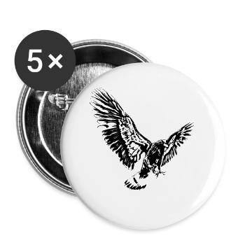 Adler - Buttons groß 56 mm (5er Pack) - Weiß - Vorne