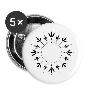 Sonne Sommer Sonnenblume - Buttons groß 56 mm (5er Pack) - Weiß - Vorne