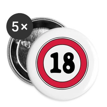 18th birthday sign - Buttons large 2.2''/56 mm (5-pack) - white - Front