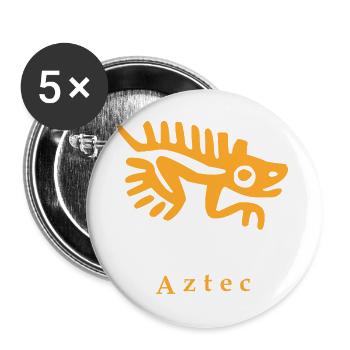 Lézard aztèque - Lot de 5 grands badges (56 mm) - blanc - Devant