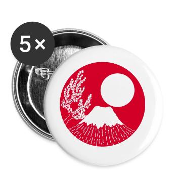 Mount fuji manga - Buttons large 2.2''/56 mm (5-pack) - white - Front
