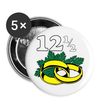 Mariage persil , 12,5 ans anniversaire de mariage (25) - Lot de 5 grands badges (56 mm) - blanc - Devant