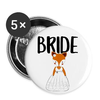 Mariée pour être mariée renards renards JGA bachelorette - Lot de 5 grands badges (56 mm) - blanc - Devant