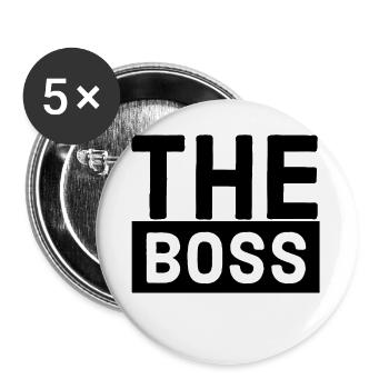 Les couples de t-shirts partenaires du boss - Lot de 5 grands badges (56 mm) - blanc - Devant