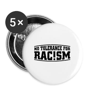 Contre les racistes | Antifa Nazis racism cadeaux - Lot de 5 grands badges (56 mm) - blanc - Devant