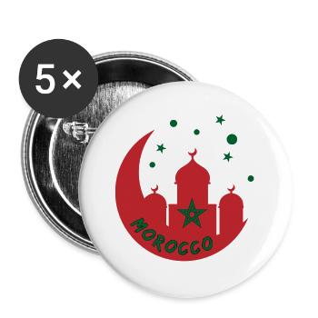 Marokko Moschee Design - Buttons groß 56 mm (5er Pack) - Weiß - Vorne