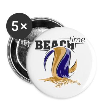 beachvolleyball summer holidays cup Logo Symbol - Buttons groß 56 mm (5er Pack) - Weiß - Vorne