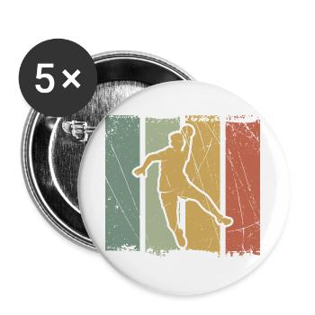 Handball bounce in colour blocks - Buttons large 2.2''/56 mm (5-pack) - white - Front