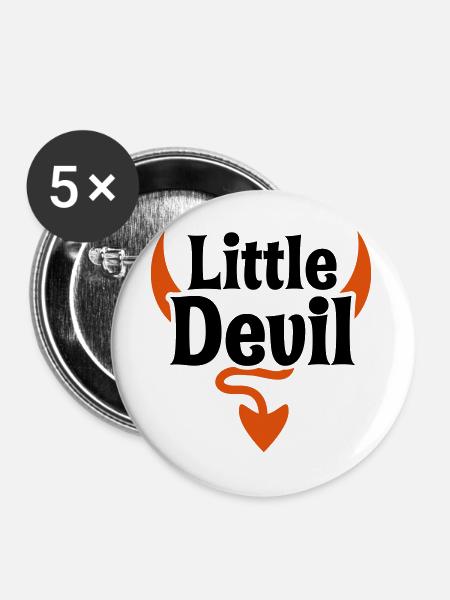 little Devil baby - Buttons groß 56 mm (5er Pack) - Weiß