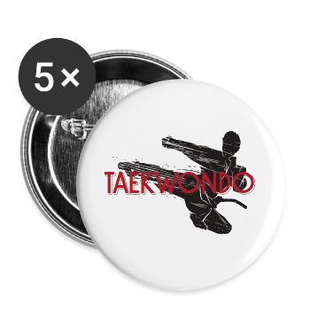 Martial arts Tae kwon do gift Taekwondo Sport - Buttons large 2.2''/56 mm (5-pack) - white - Front