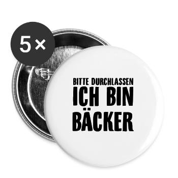 Bäcker | Beruf Ausbildung Bäckerin Azubi Geschenke - Buttons groß 56 mm (5er Pack) - Weiß - Vorne