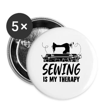 Sewing machine | Sewing seamstress hobby fabric gifts - Buttons large 2.2''/56 mm (5-pack) - white - Front