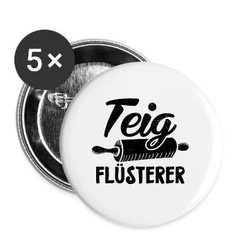 Bäcker Sprüche | Ausbildung Beruf Backen Geschenke - Buttons groß 56 mm (5er Pack) - Weiß - Vorne