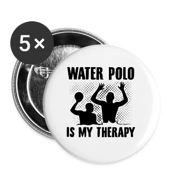 Water polo water sport player gift idea - Buttons large 2.2''/56 mm (5-pack) - white - Front
