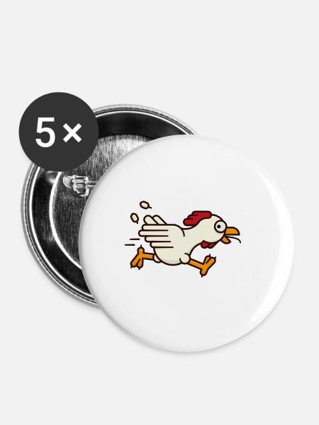 Chicken on the run - Buttons large 2.2''/56 mm (5-pack) - white