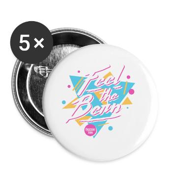 Feel The Bern - Buttons large 2.2''/56 mm (5-pack) - white - Front