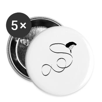 Paragliding | Paraglide Gleitschirm Sport Geschenk - Buttons groß 56 mm (5er Pack) - Weiß - Vorne
