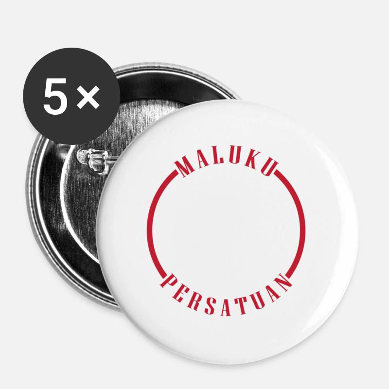 Maluku Persatuan - Buttons groß 56 mm (5er Pack) - Weiß
