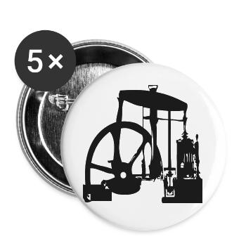 Steam engine - Buttons large 2.2''/56 mm (5-pack) - white - Front