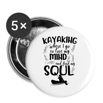 Kajak Kanu fahren | Rudersport Ruderer Geschenke - Buttons groß 56 mm (5er Pack) - Weiß - Vorne