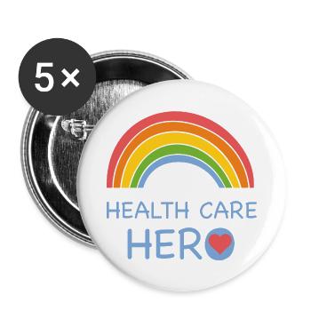 health care hero - Buttons large 2.2''/56 mm (5-pack) - white - Front