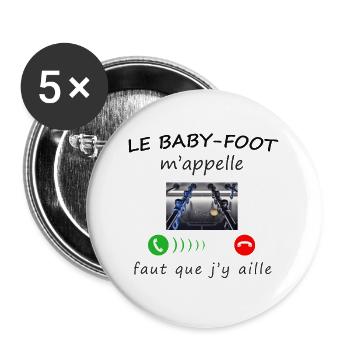 LE BABY-FOOT m'appelle - Lot de 5 grands badges (56 mm) - blanc - Devant