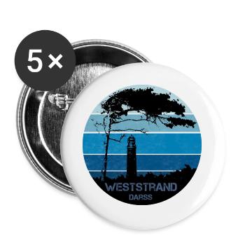Ostsee, Darss, Weststrand - Buttons groß 56 mm (5er Pack) - Weiß - Vorne