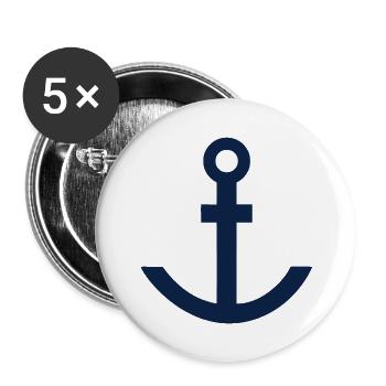 Bleu ancre - Lot de 5 grands badges (56 mm) - blanc - Devant