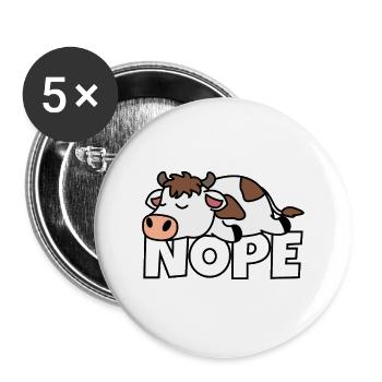 Nope Kuh - Buttons groß 56 mm (5er Pack) - Weiß - Vorne