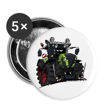 0927 C TRAKTOR GRÜN - Buttons groß 56 mm (5er Pack) - Weiß - Vorne