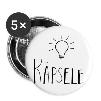 Käpsele - Buttons groß 56 mm (5er Pack) - Weiß - Vorne