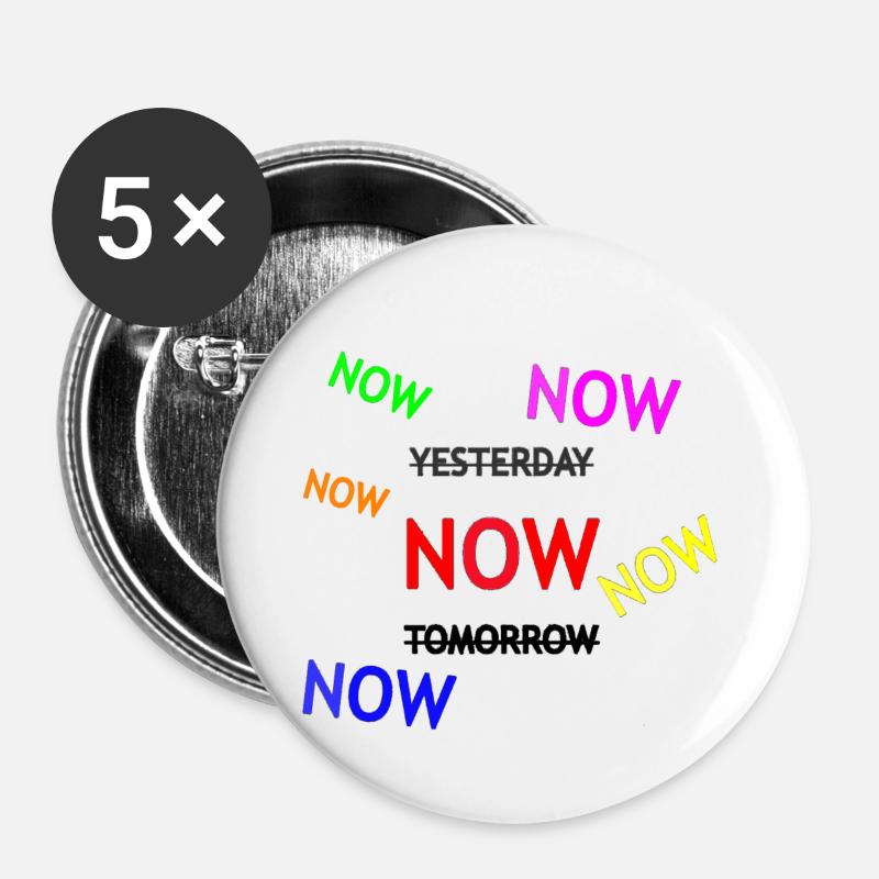 Dynamic Reminder Text Illustration - Buttons large 2.2''/56 mm (5-pack) - white