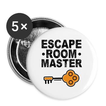 Escape Room Master - Lot de 5 grands badges (56 mm) - blanc - Devant