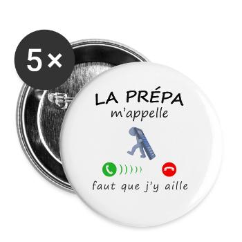 la prépa m'appelle de la collection "appel" - Lot de 5 grands badges (56 mm) - blanc - Devant