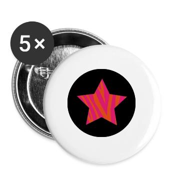 Star with a cool pattern - Buttons large 2.2''/56 mm (5-pack) - white - Front