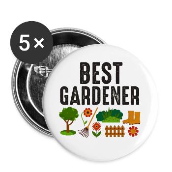 Bester Gärtner - Buttons groß 56 mm (5er Pack) - Weiß - Vorne