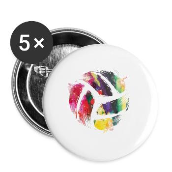 Playing volleyball | Beach volleyball team gift - Buttons large 2.2''/56 mm (5-pack) - white - Front