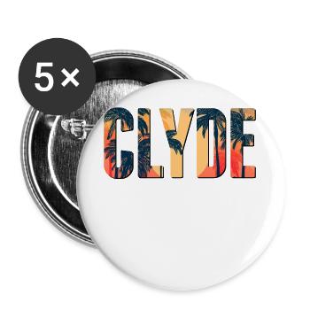 Partnerlook | Bonnie Clyde Beziehung Liebling Paar - Buttons groß 56 mm (5er Pack) - Weiß - Vorne