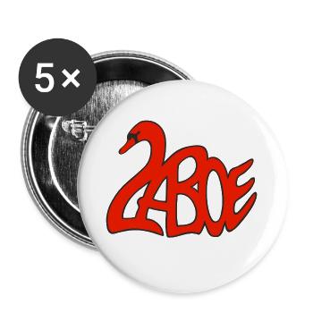 Rouge Laboeschwan - Lot de 5 grands badges (56 mm) - blanc - Devant