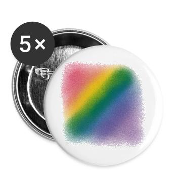 arc en ciel - Lot de 5 grands badges (56 mm) - blanc - Devant