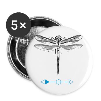 Wings freedom silence dragonfly bug fly woman - Buttons large 2.2''/56 mm (5-pack) - white - Front