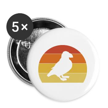 Puffin Puffins Lunde Puffin Vintage - Buttons large 2.2''/56 mm (5-pack) - white - Front