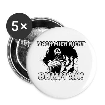 Tiger Raubkatze Tier Spruch lustig - Buttons groß 56 mm (5er Pack) - Weiß - Vorne