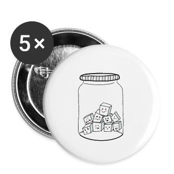 cute sugar - Buttons large 2.2''/56 mm (5-pack) - white - Front