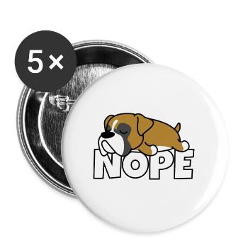 Nope boxer dog - Buttons large 2.2''/56 mm (5-pack) - white - Front