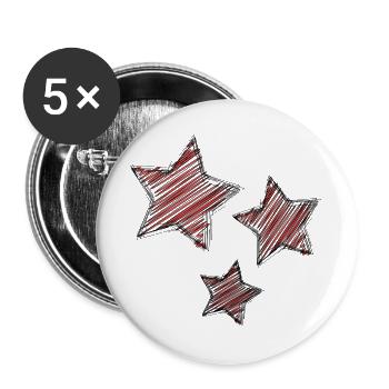 ETOILE. STAR. ETOILES. FÊTE. ANNIVERSAIRE. NOËL - Lot de 5 grands badges (56 mm) - blanc - Devant