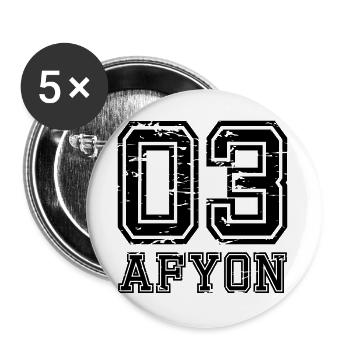 Afyon 03 used look - Buttons groß 56 mm (5er Pack) - Weiß - Vorne