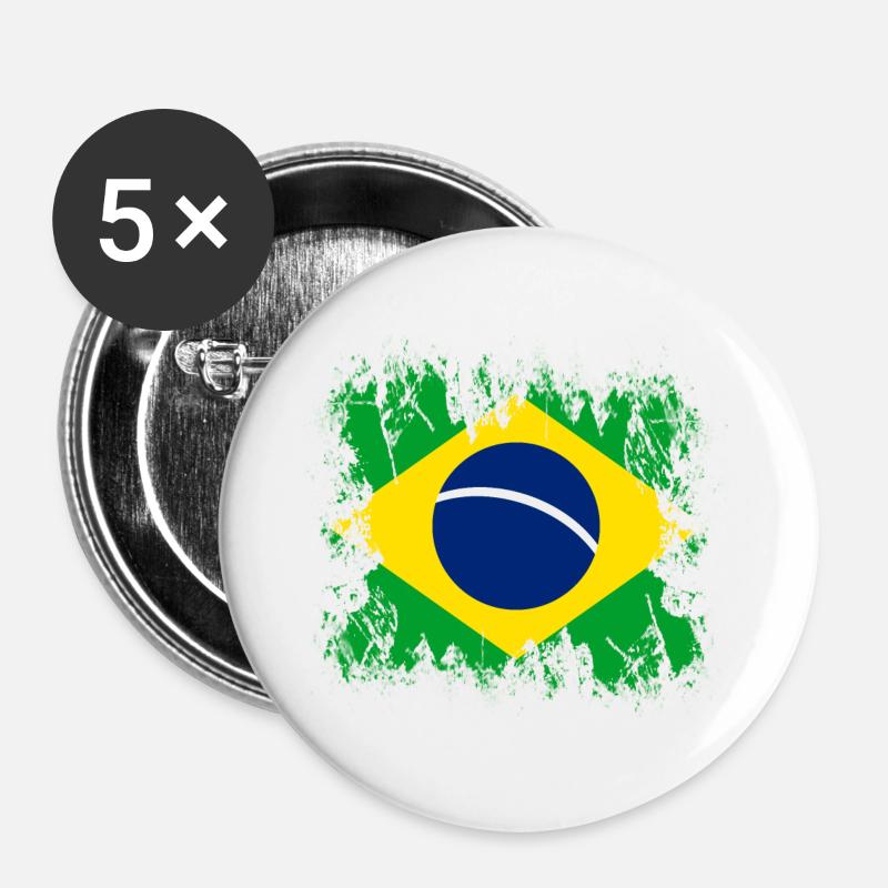 Brazil Brazil - Buttons large 2.2''/56 mm (5-pack) - white