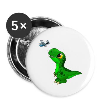 Baby tyrannosaurus - Buttons large 2.2''/56 mm (5-pack) - white - Front