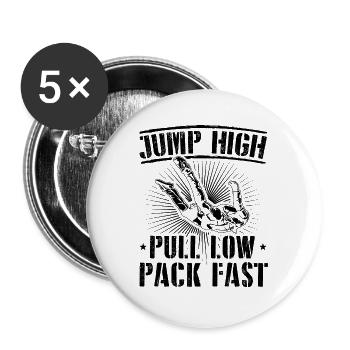 Skydiving Spruch | Skydive Skydiver Sport Geschenk - Buttons groß 56 mm (5er Pack) - Weiß - Vorne